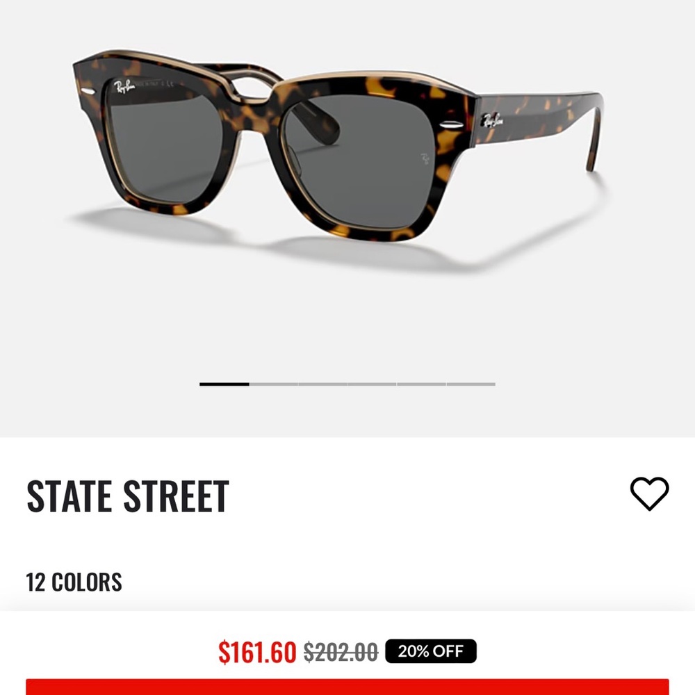Ray-Ban State Street Tortoise Frame with Dark Gray Lenses